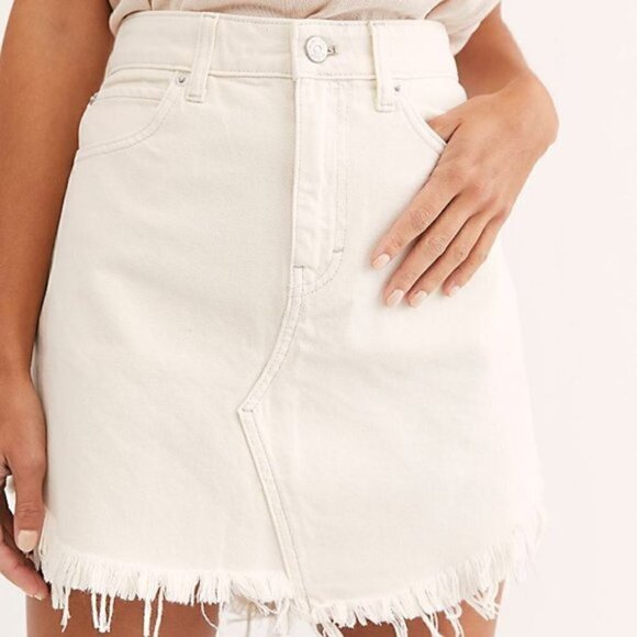 Free People Womens Baily Denim Mini Skirt Size 25 - Picture 4 of 6
